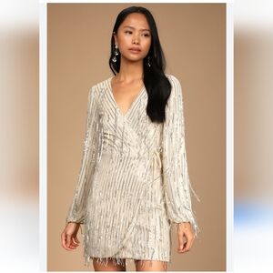 Lulus Putting on the Glitz Wrap Dress